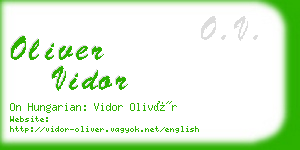 oliver vidor business card